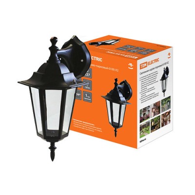 Светильник 6100-02 садово-парковый шестигранник, 100Вт, вниз, черный TDM Светильник 6100-02 садово-парковый шестигранник, 100Вт, вниз, черный TDM