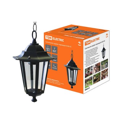 Светильник 6100-05 садово-парковый шестигранник, 100Вт, подвес, черный TDM Светильник 6100-05 садово-парковый шестигранник, 100Вт, подвес, черный TDM