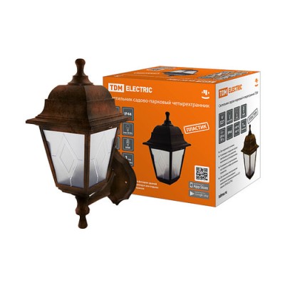 Светильник садово-парковый НБУ 04-60-001 четырехгранник, настенный, пластик, расс.пластик, медь TDM Светильник садово-парковый НБУ 04-60-001 четырехгранник, настенный, пластик, расс.пластик, медь TDM