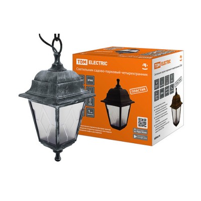 Светильник садово-парковый НСУ 04-60-001 четырехгранник, подвес, пластик, расс.пластик, серебро TDM Светильник садово-парковый НСУ 04-60-001 четырехгранник, подвес, пластик, расс.пластик, серебро TDM