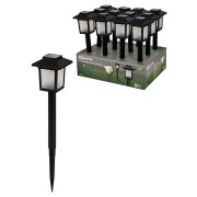 Светильник СП-337 на солнечной батарее, 7х7х34 см, пластик, черный,10 LED, ДБ, TDM