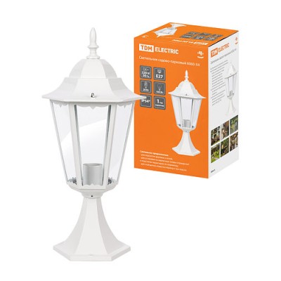 Светильник 6100-24 садово-парковый шестигранник, 100Вт, стойка, белый Светильник 6100-24 садово-парковый шестигранник, 100Вт, стойка, белый