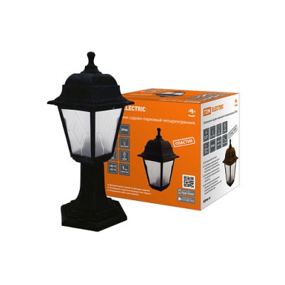 Светильник садово-парковый НТУ 04-60-001 четырехгранник, стойка, пластик, расс.пластик, черный TDM Светильник садово-парковый НТУ 04-60-001 четырехгранник, стойка, пластик, расс.пластик, черный TDM