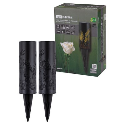 Набор светильников СС "Колосок" на солнечных батареях, сталь, 6х27 cм, 2 шт, TDM Набор светильников СС "Колосок" на солнечных батареях, сталь, 6х27 cм, 2 шт, TDM