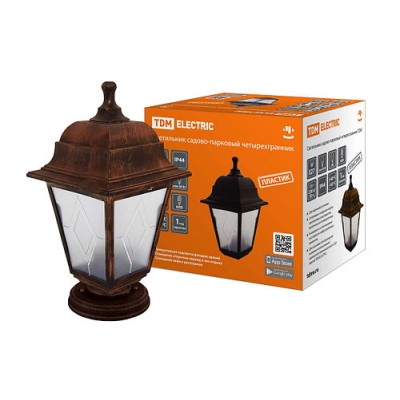 Светильник садово-парковый НТУ 04-60-001 четырехгранник, напольный, пластик, расс.пластик, медь TDM Светильник садово-парковый НТУ 04-60-001 четырехгранник, напольный, пластик, расс.пластик, медь TDM