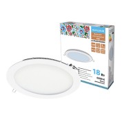 Светильник ультратонкий встраиваемый светодиодный "Даунлайт НАРОДНЫЙ" СВО (белый) 18 Вт 6500К