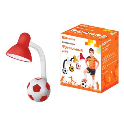 Светильник Футбольный мяч настол. 40Вт Е27 красно-белый TDM Светильник Футбольный мяч настол. 40Вт Е27 красно-белый TDM