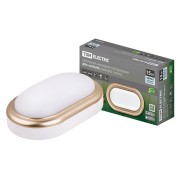 Светильник накладной LED ДПО "Антарес" 15Вт 4000К овал 221*131*68 мм мат.золото IP54 TDM