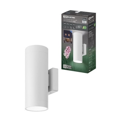 Светильник настенный LED, Тубо, 2х6 Вт, 4000 К, H252 мм, алюм./бел., вверх/вниз, IP65, TDM Светильник настенный LED, Тубо, 2х6 Вт, 4000 К, H252 мм, алюм./бел., вверх/вниз, IP65, TDM