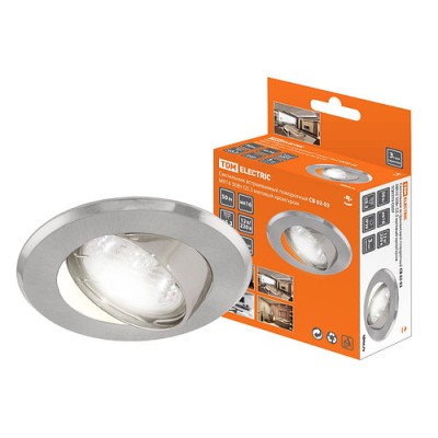 Светильник встраиваемый поворотный СВ 02-03 MR16 50Вт G5.3 матовый хром/хром TDM Светильник встраиваемый поворотный СВ 02-03 MR16 50Вт G5.3 матовый хром/хром TDM