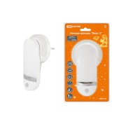 Ночник-фонарь "Люкс 2", 1х0,5 Вт + 11LED, 90 лм/Вт, Li-Ion 500 мАч, дат. освещ. и движ., 220 В, TDM