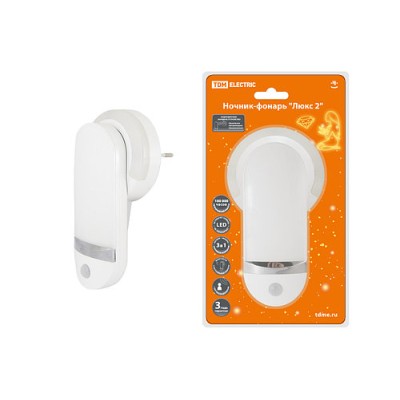 Ночник-фонарь "Люкс 2", 1х0,5 Вт + 11LED, 90 лм/Вт, Li-Ion 500 мАч, дат. освещ. и движ., 220 В, TDM Ночник-фонарь "Люкс 2", 1х0,5 Вт + 11LED, 90 лм/Вт, Li-Ion 500 мАч, дат. освещ. и движ., 220 В, TDM