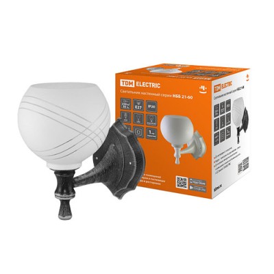 Светильник НББ 21-60-1322 УХЛ4 (черный под серебро, плафон полушар "параллели") TDM Светильник НББ 21-60-1322 УХЛ4 (черный под серебро, плафон полушар "параллели") TDM