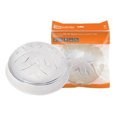 Светильник НПО 106 "Плутон" белый 1х40 Вт Е27 TDM Светильник НПО 106 "Плутон" белый 1х40 Вт Е27 TDM