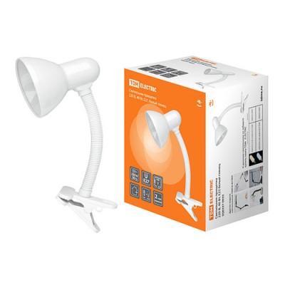 Светильник прищепка 220В, 40Вт, E27 белый глянец TDM Светильник прищепка 220В, 40Вт, E27 белый глянец TDM