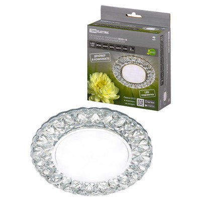 Светильник встраиваемый СВ 03-18 GХ53 230В LED подсветка 5 Вт зеркальный/хром TDM Светильник встраиваемый СВ 03-18 GХ53 230В LED подсветка 5 Вт зеркальный/хром TDM