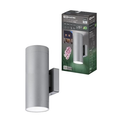 Светильник настенный LED, Тубо, 2х6 Вт, 4000 К, H252 мм, алюм./сер., вверх/вниз, IP65, TDM Светильник настенный LED, Тубо, 2х6 Вт, 4000 К, H252 мм, алюм./сер., вверх/вниз, IP65, TDM