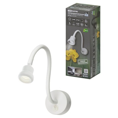 Спот на гибком основании СГС-03, 3 Вт, COB, 270 лм, 4000 К, IP20, "Кассия", с выкл., белый, TDM Спот на гибком основании СГС-03, 3 Вт, COB, 270 лм, 4000 К, IP20, "Кассия", с выкл., белый, TDM