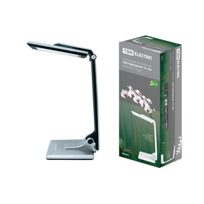 Светильник светодиодный настольный СН-360, складной, сенсор-диммер, 220 В, 10 Вт, 5300 К хром TDM Светильник светодиодный настольный СН-360, складной, сенсор-диммер, 220 В, 10 Вт, 5300 К хром TDM