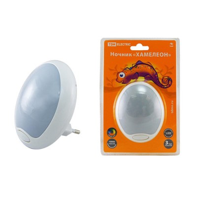 Ночник "Хамелеон" D 85 с выключателем,белый, 0,5 Вт, 220 В TDM Ночник "Хамелеон" D 85 с выключателем,белый, 0,5 Вт, 220 В TDM