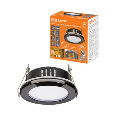 Светильник встраиваемый СВ 01-09 GX53 230 В 50 Гц черный хром IP54 TDM Светильник встраиваемый СВ 01-09 GX53 230 В 50 Гц черный хром IP54 TDM