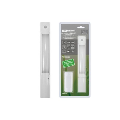 Светильник LED280х37 линейный, 1,3 Вт, акк.Li-Pol 900 mAh, датчик движ. и освещ, USB, TDM Светильник LED280х37 линейный, 1,3 Вт, акк.Li-Pol 900 mAh, датчик движ. и освещ, USB, TDM