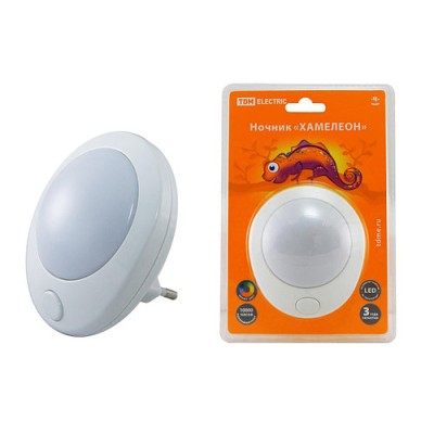 Ночник "Хамелеон" D 75 с выключателем,белый, 0,5 Вт, 220 В TDM Ночник "Хамелеон" D 75 с выключателем,белый, 0,5 Вт, 220 В TDM