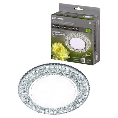 Светильник встраиваемый СВ 03-09 GX53 230В LED подсветка 5 Вт зеркальный/хром TDM Светильник встраиваемый СВ 03-09 GX53 230В LED подсветка 5 Вт зеркальный/хром TDM