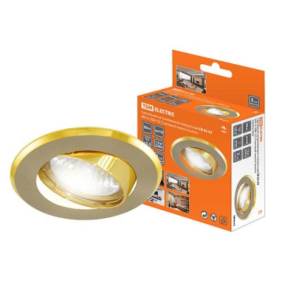 Светильник встраиваемый поворотный СВ 02-03 MR16 50Вт G5.3 матовый никель/золото TDM Светильник встраиваемый поворотный СВ 02-03 MR16 50Вт G5.3 матовый никель/золото TDM