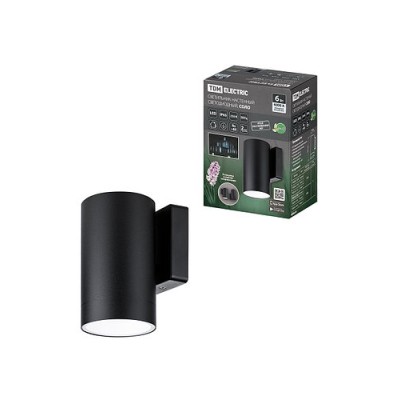 Светильник настенный LED, Соло, 6 Вт, 4000 К, H160 мм, алюм./черн., IP65, TDM Светильник настенный LED, Соло, 6 Вт, 4000 К, H160 мм, алюм./черн., IP65, TDM