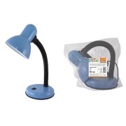 Светильник настольный на основании 40Вт, E27, синий, (мягкая упак.) Народный