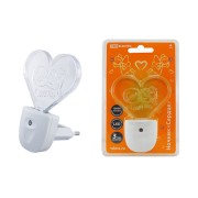 Ночник "Сердце" с датчиком света,светодиодный, 0.3 Вт 220 В TDM