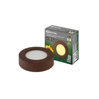 Светильник накладной светодиодный круг "Даунлайт" СПО (венге) 6 Вт 120*32 мм 3000К TDM Светильник накладной светодиодный круг "Даунлайт" СПО (венге) 6 Вт 120*32 мм 3000К TDM