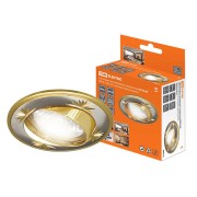 Светильник встраиваемый поворотный СВ 02-04 MR16 50Вт G5.3 матовый никель/золото TDM