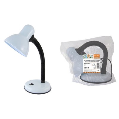 Светильник настольный на основании 40Вт, E27, белый, (мягкая упак.) Народный Светильник настольный на основании 40Вт, E27, белый, (мягкая упак.) Народный