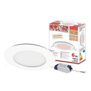 Светильник ультратонкий встраиваемый светодиодный "Даунлайт НАРОДНЫЙ" СВО (белый) 6 Вт 3000К