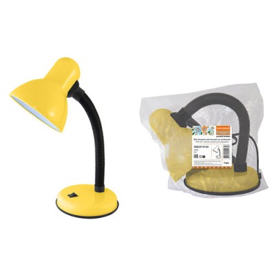 Светильник настольный на основании 40Вт, E27, желтый, (мягкая упак.) Народный Светильник настольный на основании 40Вт, E27, желтый, (мягкая упак.) Народный