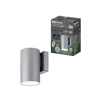 Светильник настенный LED, Соло, 6 Вт, 4000 К, H160 мм, алюм./сер., IP65, TDM Светильник настенный LED, Соло, 6 Вт, 4000 К, H160 мм, алюм./сер., IP65, TDM