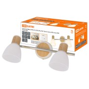 Светильник Спот, 2х40Вт, Е14, 230 В, 50 Гц, IP20, "Бутон", планка, ЭКО, сосна, TDM