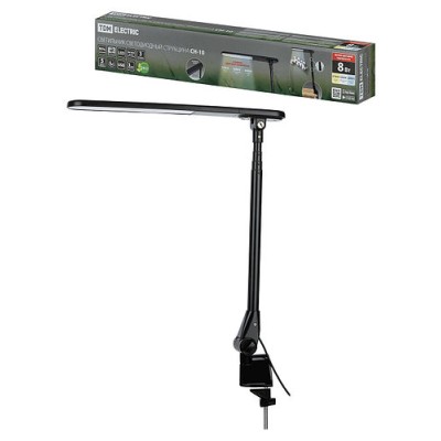 Светильник светодиодный струбцина СН-10, 8 Вт, телескопич., сенс-димм, 2700-6500 К, USB, черный, TDM Светильник светодиодный струбцина СН-10, 8 Вт, телескопич., сенс-димм, 2700-6500 К, USB, черный, TDM