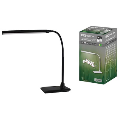 Светильник светодиодный настольный СН-28, 6 Вт, сенсор-диммер, 5000 К, 220 В, черный, TDM Светильник светодиодный настольный СН-28, 6 Вт, сенсор-диммер, 5000 К, 220 В, черный, TDM