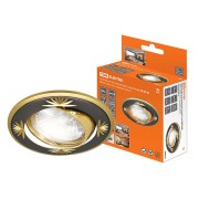 Светильник встраиваемый поворотный СВ 02-04 MR16 50Вт G5.3 чёрный/золото TDM