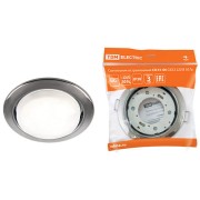 Светильник встраиваемый СВ 01-06 GX53 220 В 50 Гц чёрный хром TDM