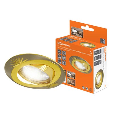 Светильник встраиваемый поворотный СВ 02-05 MR16 50Вт G5.3 матовый никель/золото TDM Светильник встраиваемый поворотный СВ 02-05 MR16 50Вт G5.3 матовый никель/золото TDM