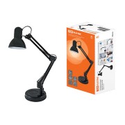 Светильник настольный на основании 2 колена 60Вт, E27 черный TDM