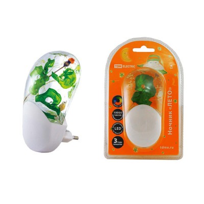 Ночник "Лето" с датчиком света, светодиодный,1Вт, 220 В TDM Ночник "Лето" с датчиком света, светодиодный,1Вт, 220 В TDM