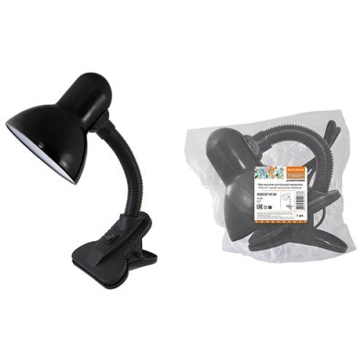 Светильник настольный прищепка 40Вт, E27, черный, (мягкая упак.) Народный Светильник настольный прищепка 40Вт, E27, черный, (мягкая упак.) Народный