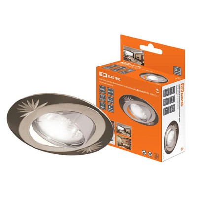 Светильник встраиваемый поворотный СВ 02-05 MR16 50Вт G5.3 чёрный/никель TDM Светильник встраиваемый поворотный СВ 02-05 MR16 50Вт G5.3 чёрный/никель TDM