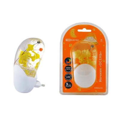 Ночник "Осень" с датчиком света, светодиодный,1Вт , 220 В TDM Ночник "Осень" с датчиком света, светодиодный,1Вт , 220 В TDM