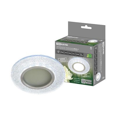 Светильник встраиваемый СВ 03-11 MR16 50Вт G5.3 LED подсветка 3 Вт зеркальный/хром TDM Светильник встраиваемый СВ 03-11 MR16 50Вт G5.3 LED подсветка 3 Вт зеркальный/хром TDM